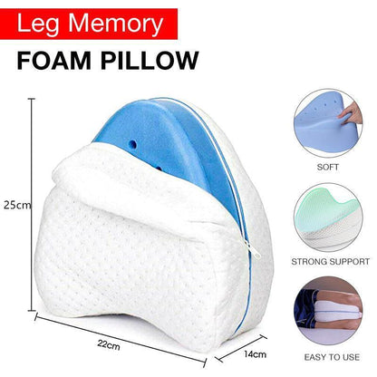 Memory Foam Knee Support Pillow - Ergonomic Design with Washable Cover