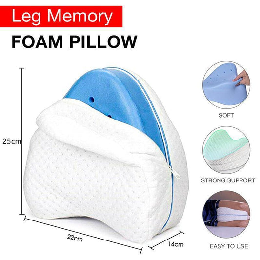 Memory Foam Knee Support Pillow - Ergonomic Design with Washable Cover