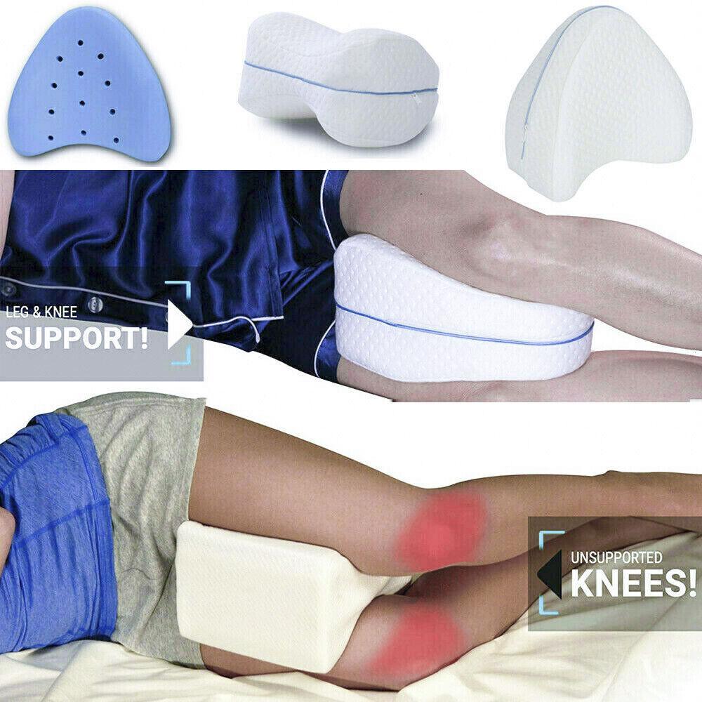 Memory Foam Knee Support Pillow - Ergonomic Design with Washable Cover