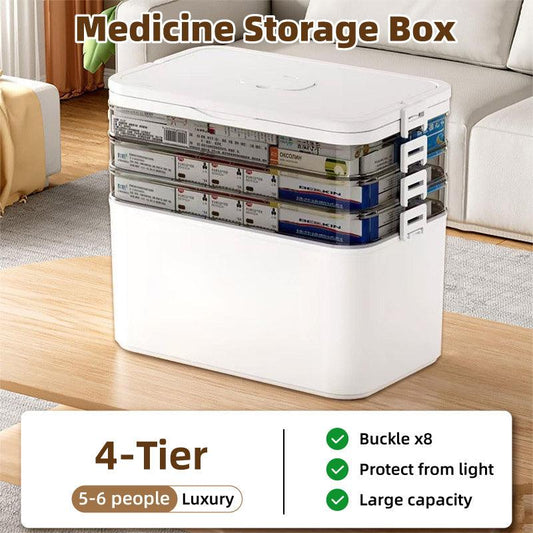 4-Layer Portable Medicine Storage Box