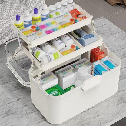 Large 3-Layer Medicine Storage Box - Family First Aid Organiser