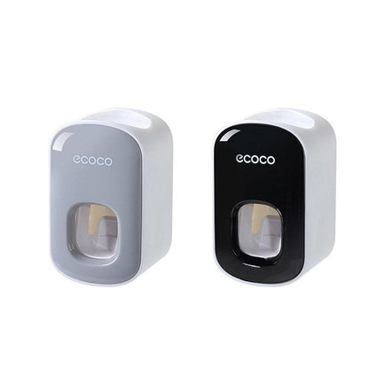 Ecoco Automatic Toothpaste Dispenser - Wall Mounted Hands-Free Squeezer (Black)