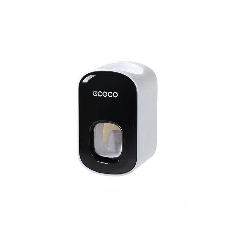 Ecoco Automatic Toothpaste Dispenser - Wall Mounted Hands-Free Squeezer (Black)