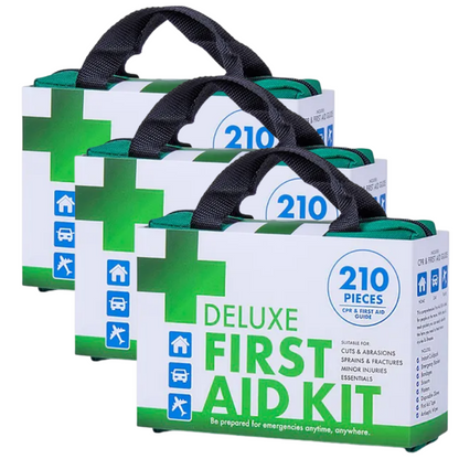 210-Piece First Aid Kit - Compact Travel & Home Essentials (3 Pack)