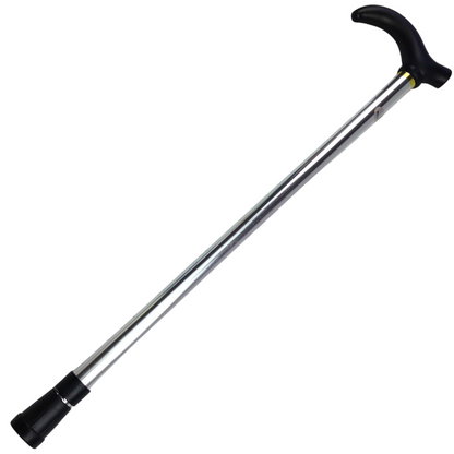 Lightweight Adjustable Walking Cane, Compact Travel Design, Silver