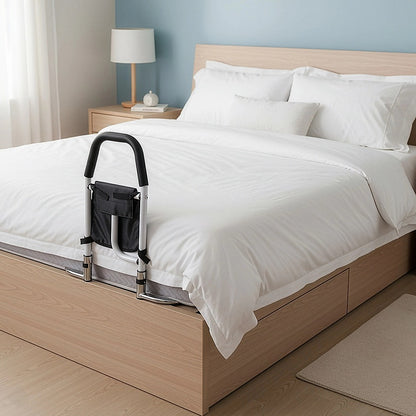Bed Assist Rail - Under Mattress Support Bar with Storage Pouch (136 kg Capacity)