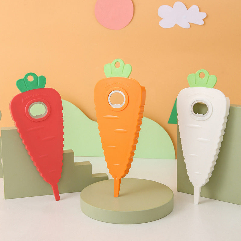 2-Pack Carrot-Shaped Multi-Function Jar & Bottle Openers (White)