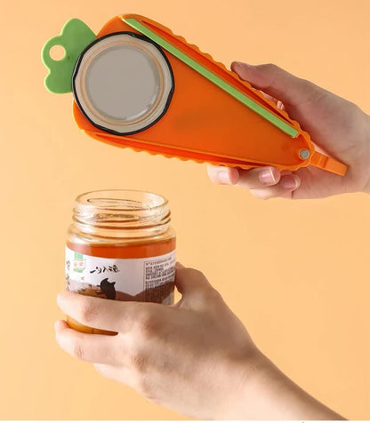 2-Pack Carrot-Shaped Multi-Function Jar & Bottle Openers (White)