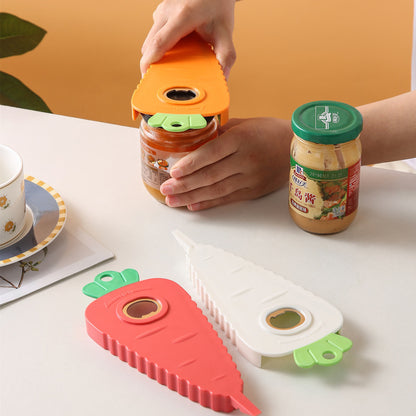 2-Pack Carrot-Shaped Multi-Function Jar & Bottle Openers (White)