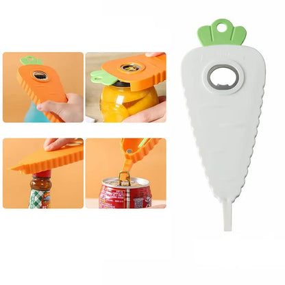 2-Pack Carrot-Shaped Multi-Function Jar & Bottle Openers (White)