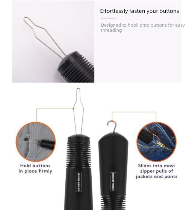 Black Dressing Aid Tool - Button & Zipper Assistant