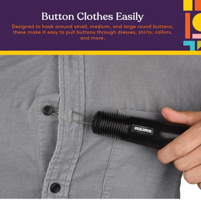Black Dressing Aid Tool - Button & Zipper Assistant