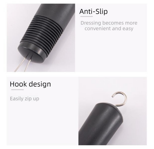 2 Pcs Black Dressing Aid Tool – Button & Zipper Assistant for Elderly and People with Limited Mobility