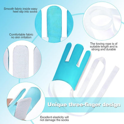 Easy-On Three-Finger Sock Aid with Long Cords