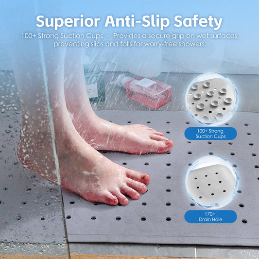 2-Pack Anti-Slip Shower Mats – Quick-Dry with Suction Cups (70×40cm)