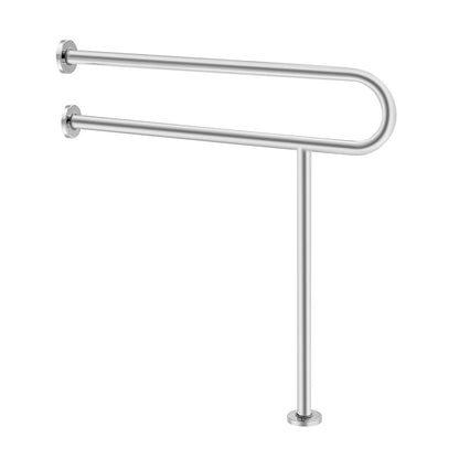 Toilet Safety Rail with Support Leg - Stainless Steel (136 kg Capacity)