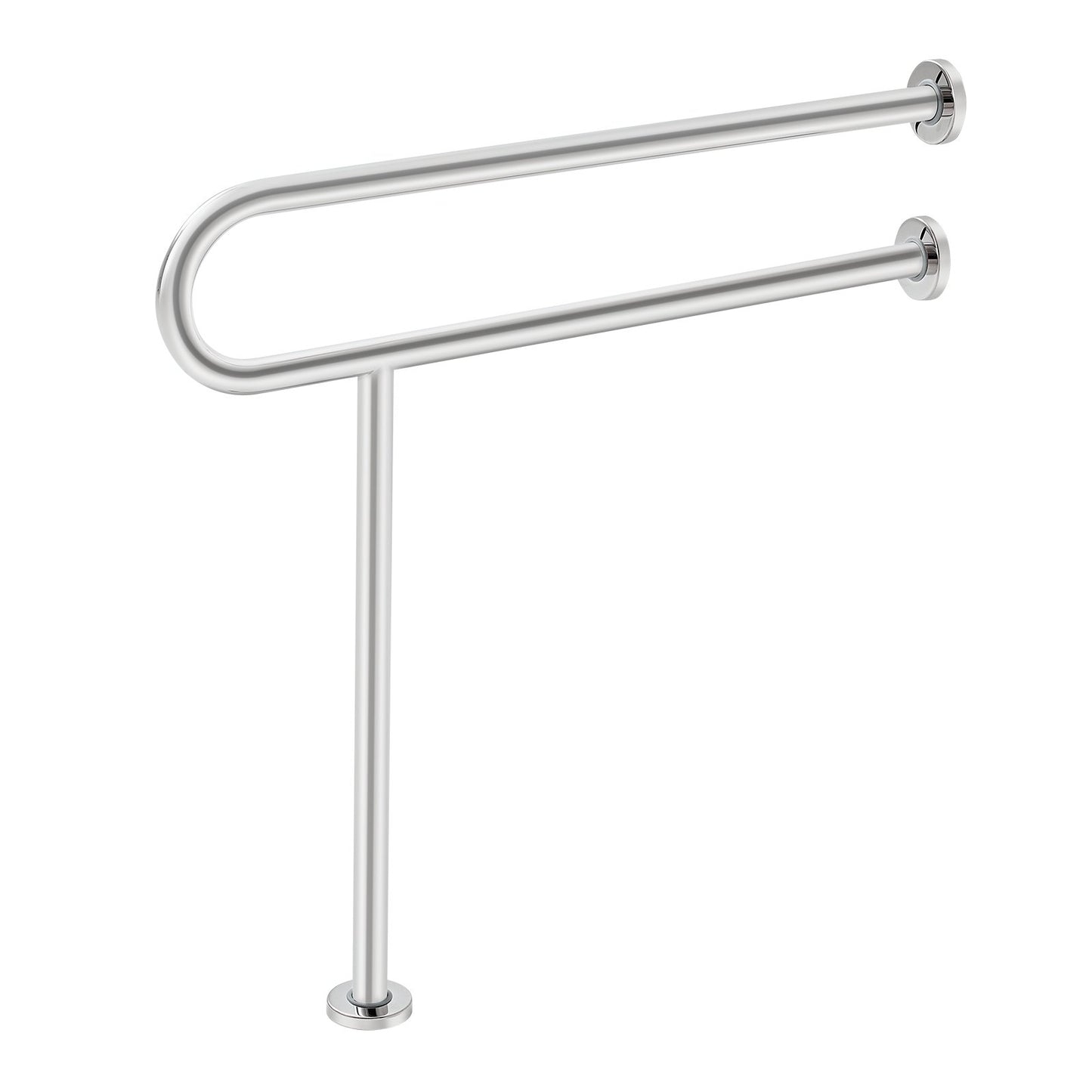 Toilet Safety Rail with Support Leg - Stainless Steel (136 kg Capacity)