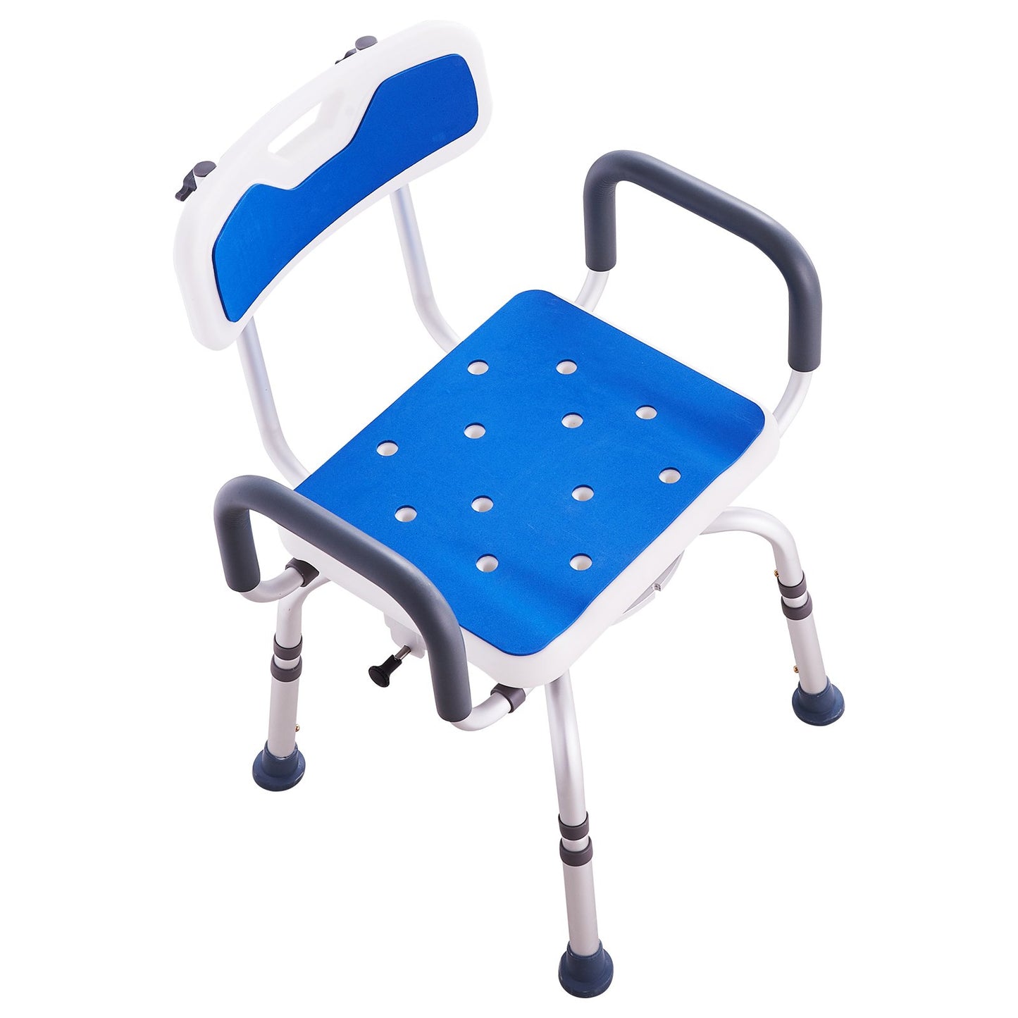 360 degrees Swivel Shower Chair with Backrest & Armrests - Adjustable Height (181 kg Capacity)