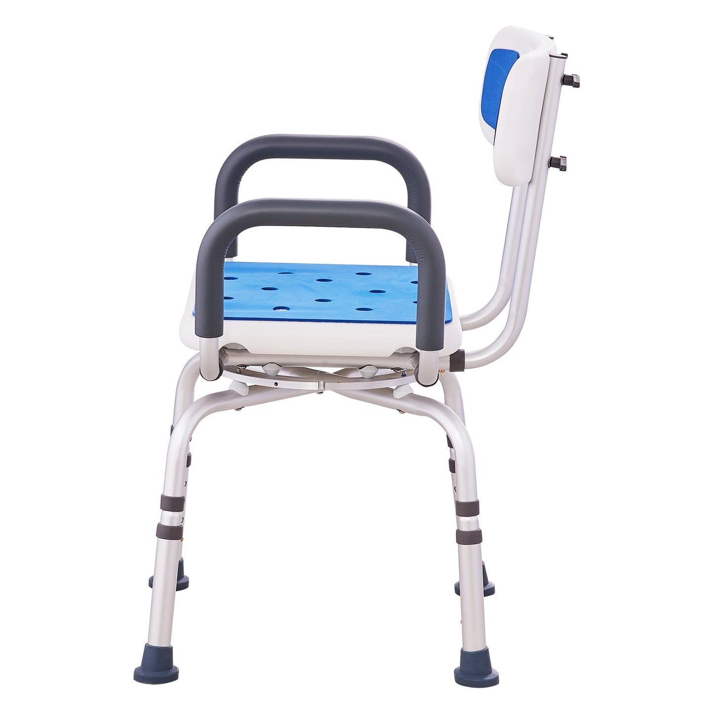 360 degrees Swivel Shower Chair with Backrest & Armrests - Adjustable Height (181 kg Capacity)