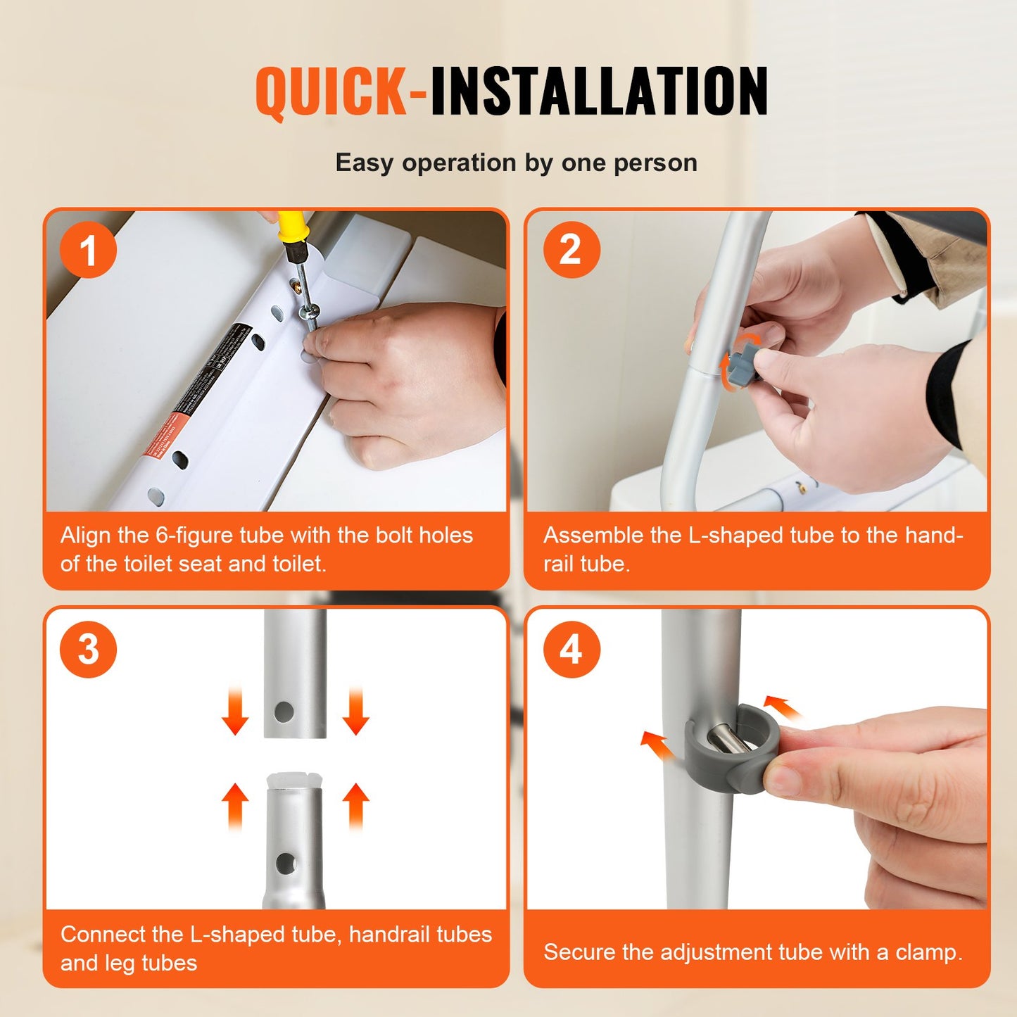 Adjustable Toilet Safety Frame with Padded Arms - Height & Width Adjustable (136 kg Capacity)