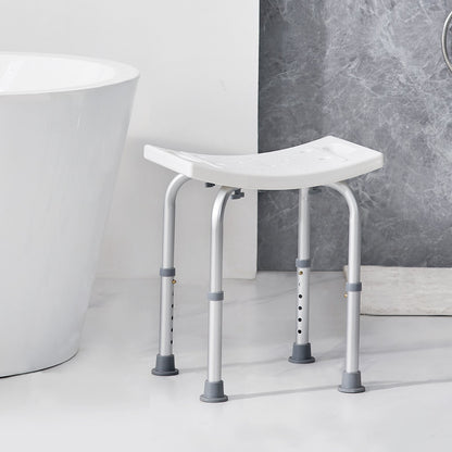 Adjustable Shower Stool with Handles - Non-Slip Seat (158 kg Capacity)