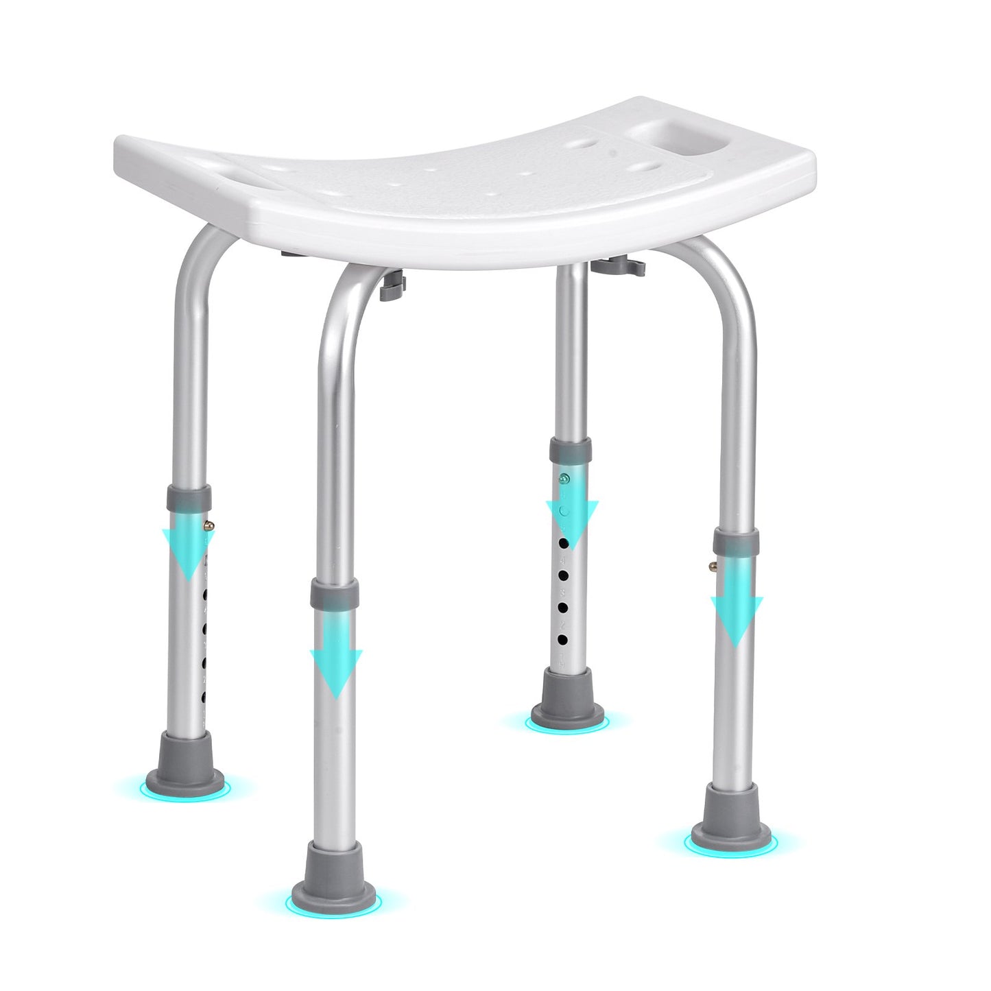 Adjustable Shower Stool with Handles - Non-Slip Seat (158 kg Capacity)