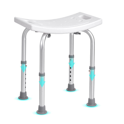 Adjustable Shower Stool with Handles - Non-Slip Seat (158 kg Capacity)