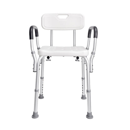 Adjustable Shower Chair with Backrest & Armrests - Non-Slip Seat (158 kg Capacity)