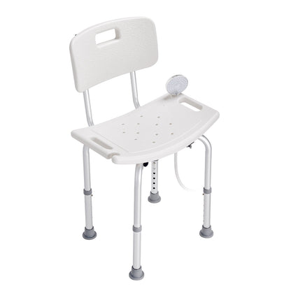 Adjustable Shower Chair with Back - Non-Slip Seat (158 kg Capacity)