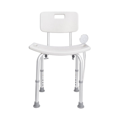 Adjustable Shower Chair with Back - Non-Slip Seat (158 kg Capacity)