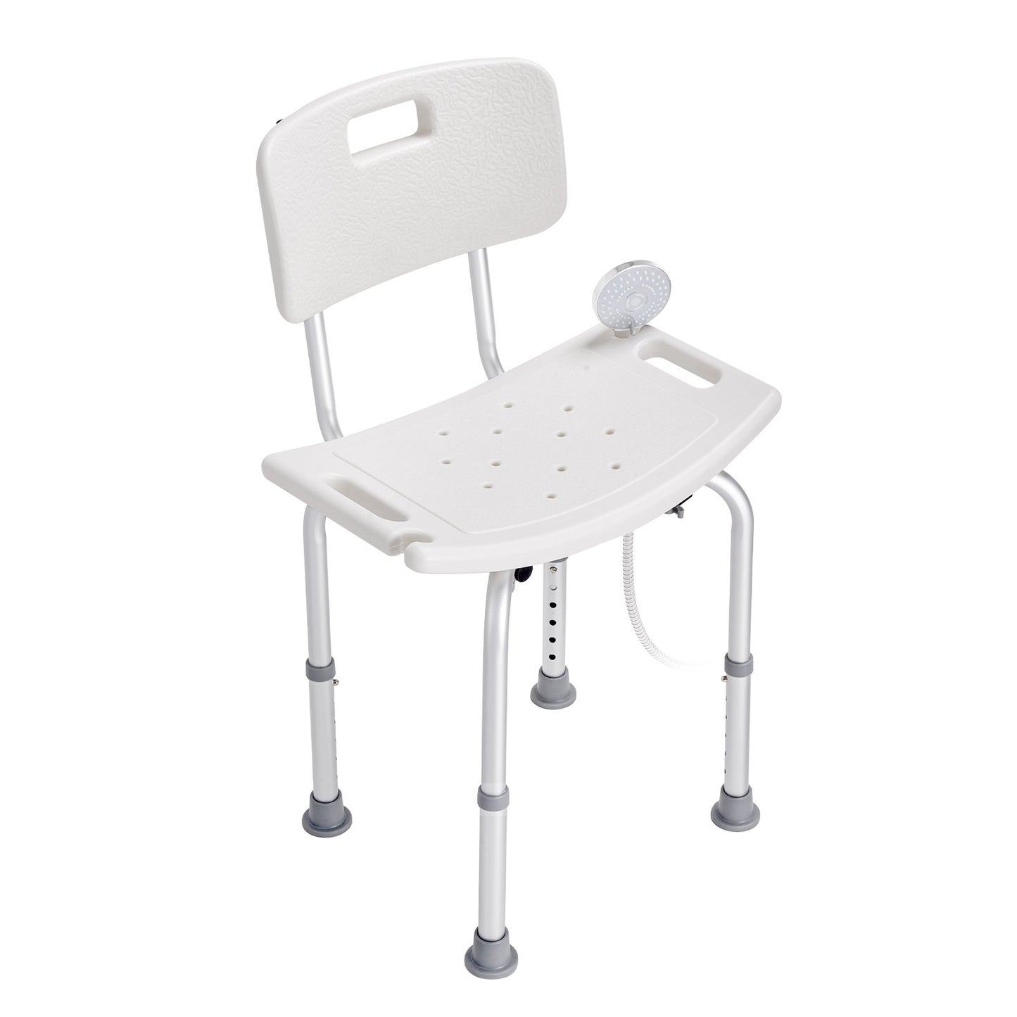 Adjustable Shower Chair with Back - Non-Slip Seat (158 kg Capacity)