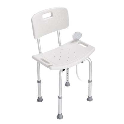 Adjustable Shower Chair with Back - Non-Slip Seat (158 kg Capacity)