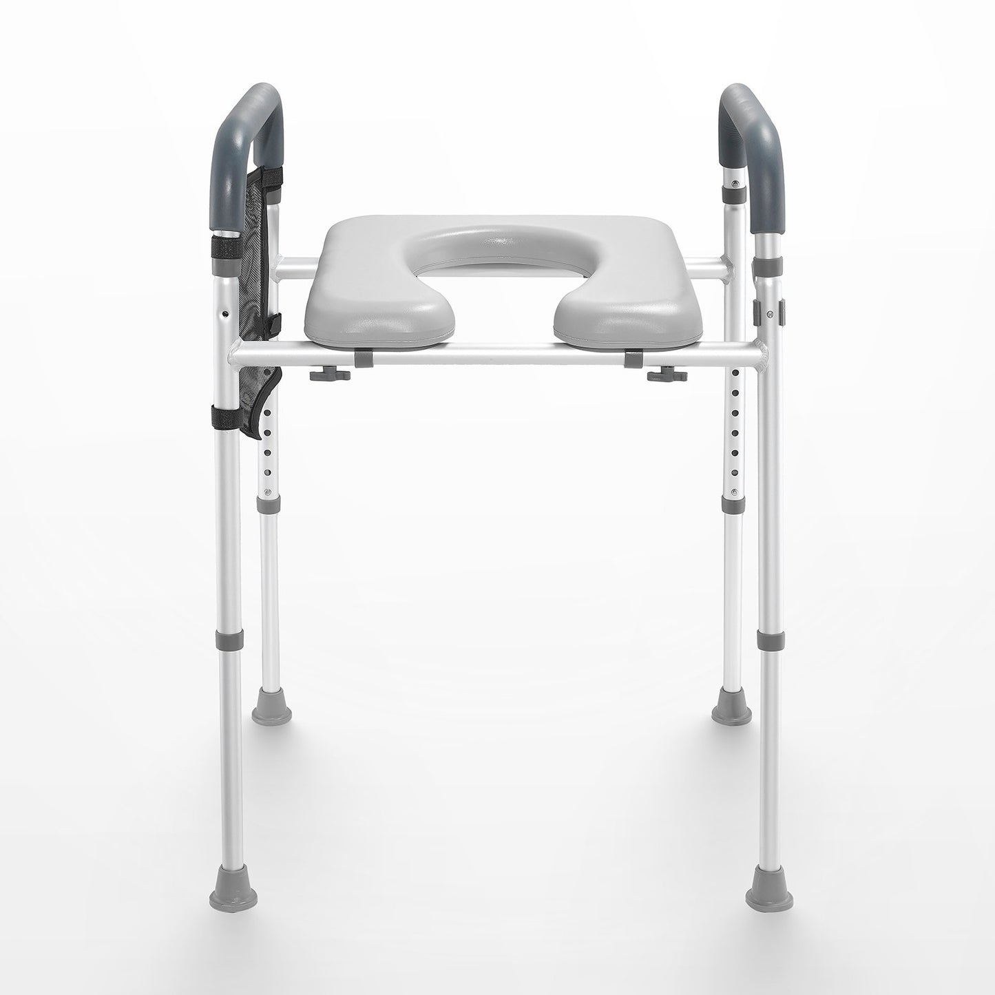 Adjustable Raised Toilet Seat with Padded Arms - Height Adjustable (158 kg Capacity)