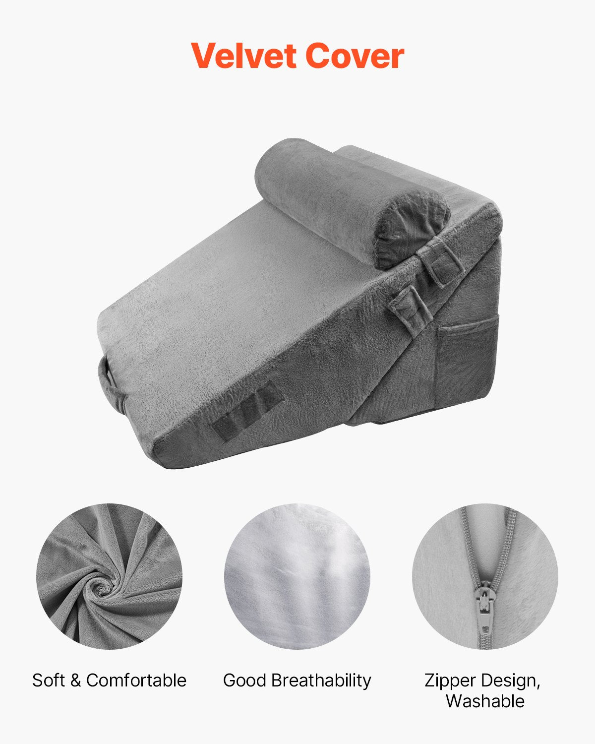 Adjustable Orthopaedic Bed Wedge Pillow Set - 3 Piece Support Cushion System