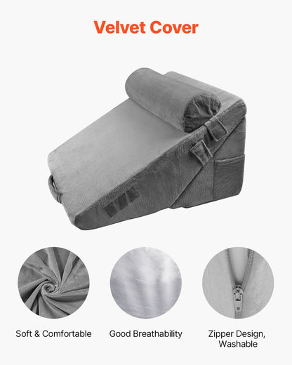 Adjustable Orthopaedic Bed Wedge Pillow Set - 3 Piece Support Cushion System
