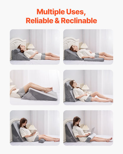 Adjustable Orthopaedic Bed Wedge Pillow Set - 3 Piece Support Cushion System