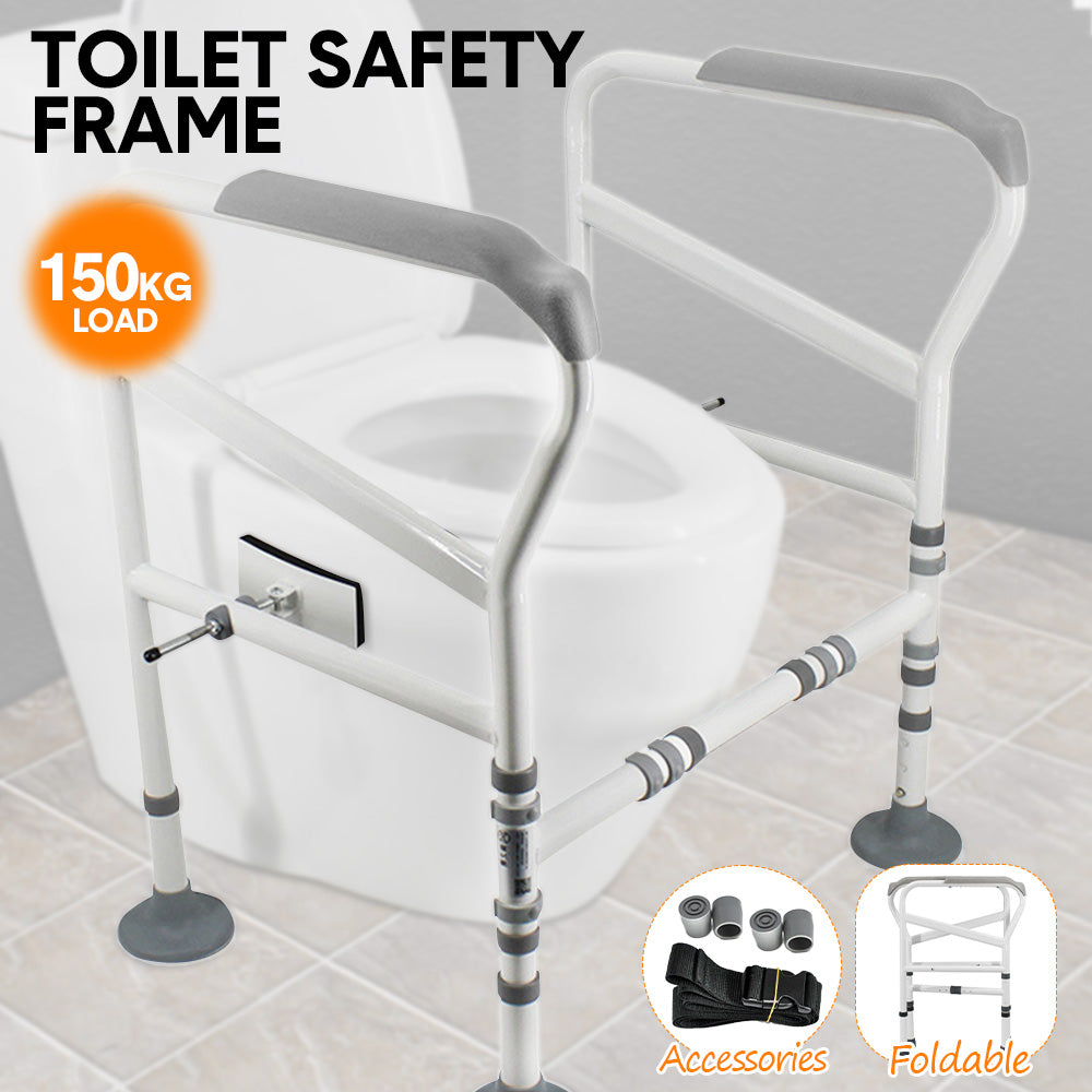 Adjustable Toilet Support Frame - Foldable Design (150 kg Capacity)