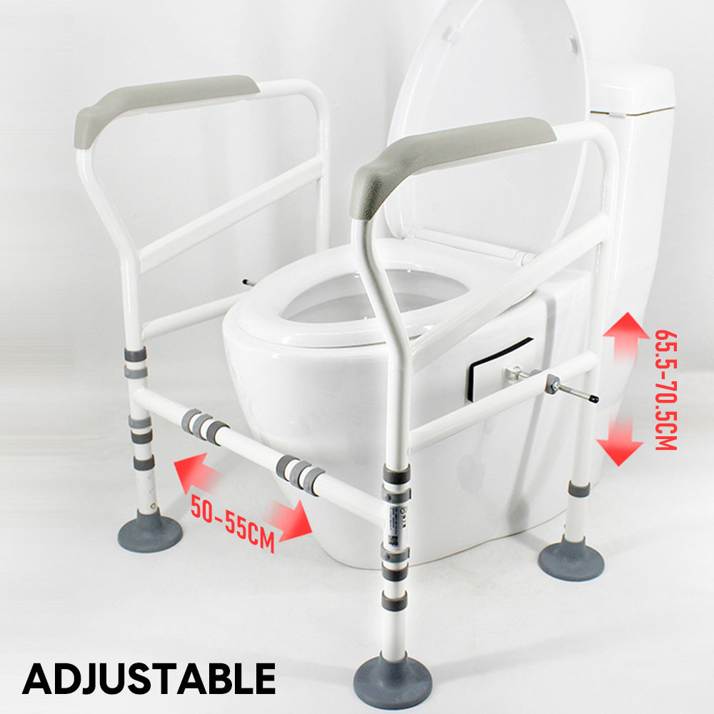 Adjustable Toilet Support Frame - Foldable Design (150 kg Capacity)