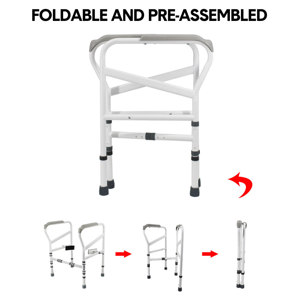 Adjustable Toilet Support Frame - Foldable Design (150 kg Capacity)
