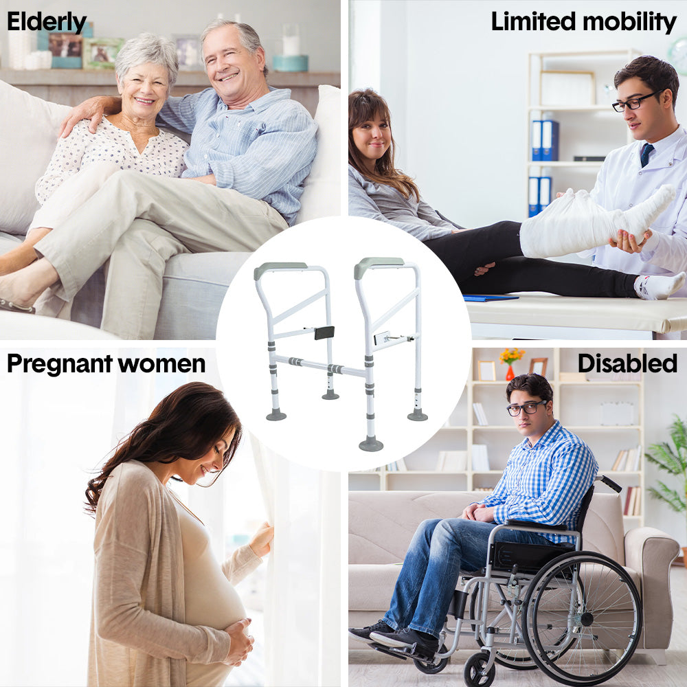 Adjustable Toilet Support Frame - Foldable Design (150 kg Capacity)